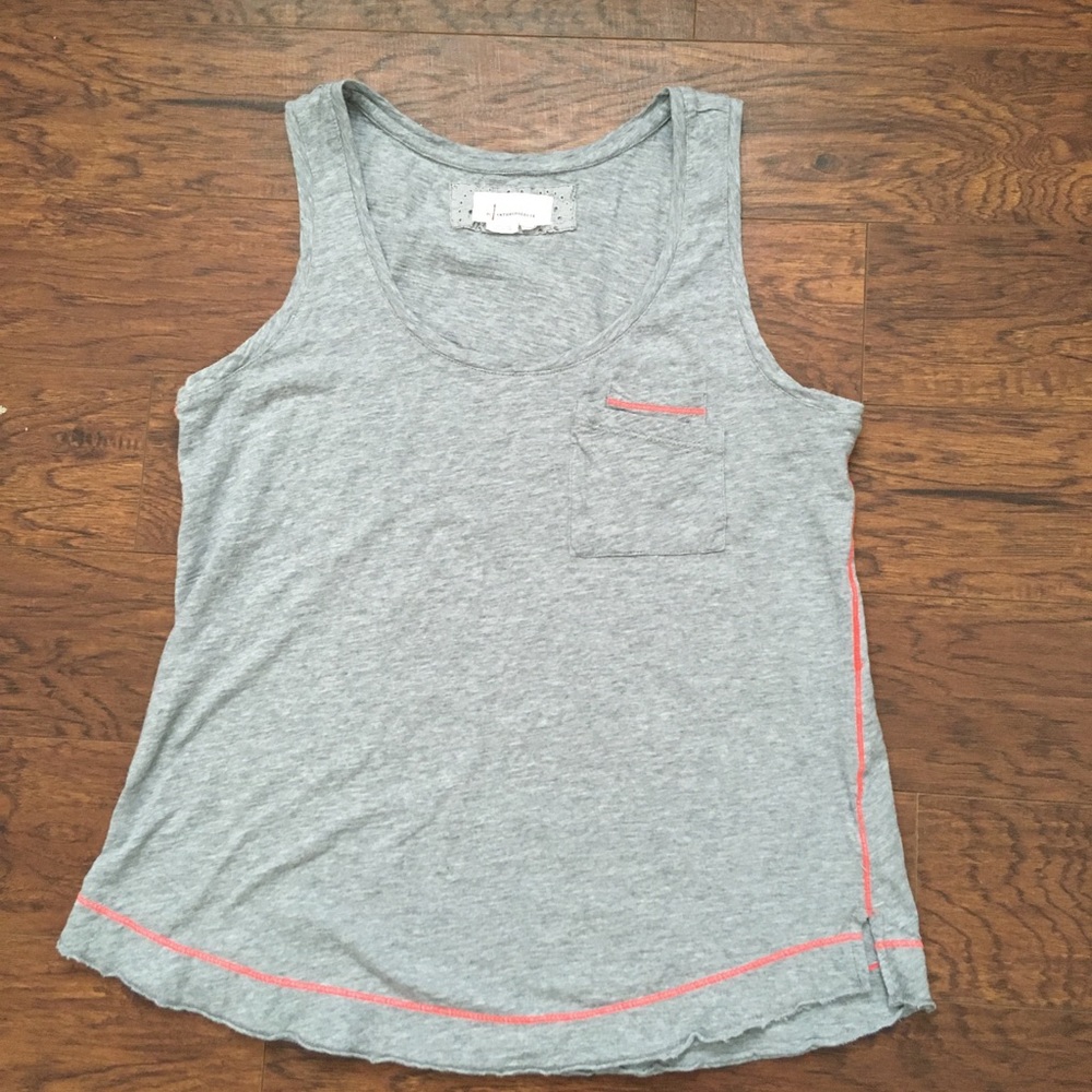 Anthropologie Women’s Medium Gray w/pink Tank Top